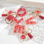 Keychain Manufacturer - Creative Party Gifts Personalized Aesthetic Tassels Resin Initial Letter Charm