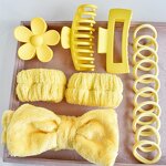 Hair Accessories Set Manufacturer - Hot Elastic Hair Tie Claw Clips Bowknot Headband Spa Gift for Women