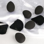 Makeup Sponge Set Manufacturer - Black Triangle Velvet Powder Puff and Powder Puff Set with Custom Eva Bag