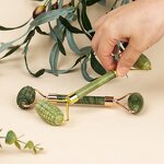 Facial Roller Manufacturer - Beauty Product Tools Self-Care Gift Custom LOGO Ridged Green Jade Massager