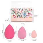 Makeup Sponge Set Manufacturer - Facial Tools Multicolor Professional 3pcs Size Blending Sponge Applicator