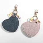 Keychain Mirror Manufacturer - Women Girls Portable Mini Heart-Shaped Cosmetic Compact Travel PU Leather