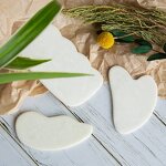 Gua Sha Tool Manufacturer - Hot Sales 3 Specifications Custom 100% Real Natural White Jade for Neck Body