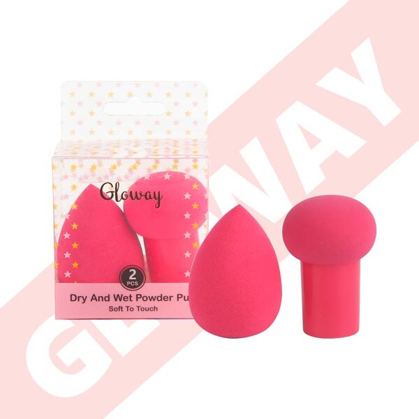 Powder Puff Set Manufacturer - New Beauty Tool Wet Dry Dual-Use 2Pcs Mushroom and Makeup Sponge