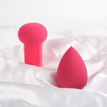 Powder Puff Set Manufacturer - New Beauty Tool Wet Dry Dual-Use 2Pcs Mushroom and Makeup Sponge