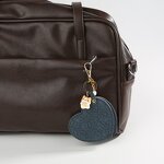 Keychain Mirror Manufacturer - Women Girls Portable Mini Heart-Shaped Cosmetic Compact Travel PU Leather