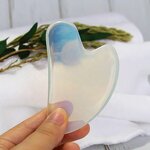 Gua Sha Massager Manufacturer - 100% Real Natural Heart Shape White Opal Board Scraping for Face Neck Body