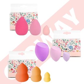 Makeup Sponge Set Manufacturer - Facial Tools Multicolor Professional 3pcs Size Blending Sponge Applicator