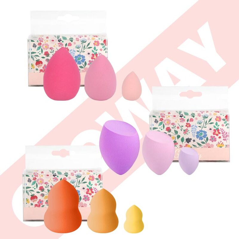 Makeup Sponge Set Manufacturer - Facial Tools Multicolor Professional 3pcs Size Blending Sponge Applicator