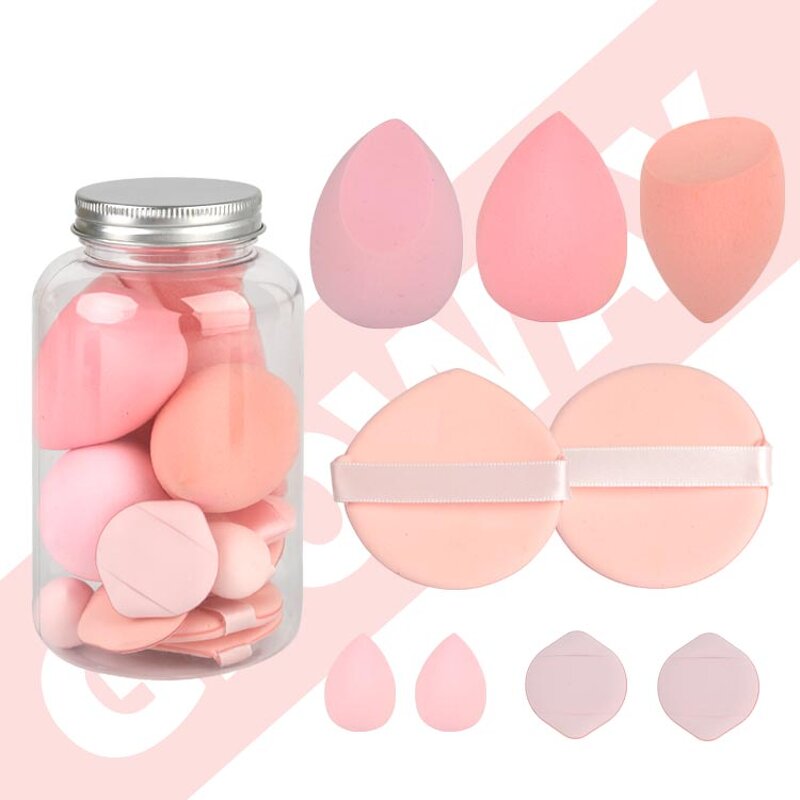 Makeup Sponge Kit Manufacturer - Custom Soft Beauty Facial Mini Finger Triangle Powder Puff with Bottle Box