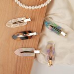 Hair Clip Manufacturer - Wholesale Leopard Gradient Tortoise Traceless Seamless Flat French Acetate