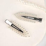 Hair Clips Manufacturer - Silver Gold Black Diamond Metal Pin Rhinestone Creaseless for Women Girls