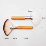 Synthetic Fiber Fan Brushes - Factory Price Mini Wooden Handle Facial Cleaning Tool