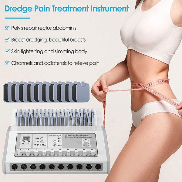 Dual Channel Tens Machine - New EMS Russian Heat Physiotherapy Muscle Stimulation Tool