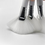 Synthetic Fiber Fan Brushes - Factory Price Mini Wooden Handle Facial Cleaning Tool