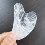 刮痧工具工厂-白水晶石英面部按摩器