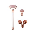 Facial Roller Set Manufacturer - 3 in 1 24K Gold Vibrate Roller