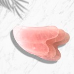 刮痧石生产商-天然玫瑰石英面部工具