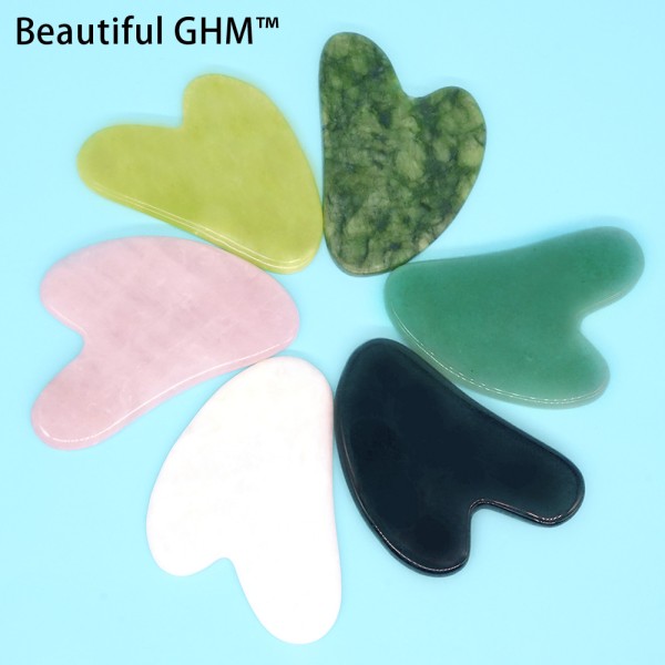 Gua Sha Tool Manufacturer - Natural Green White Rose Quartz Set
