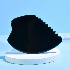 Comb Guasha Manufacturer - Custom Logo Black Bian Stone Tool