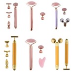 Facial Roller Set Manufacturer - 3 in 1 24K Gold Vibrate Roller