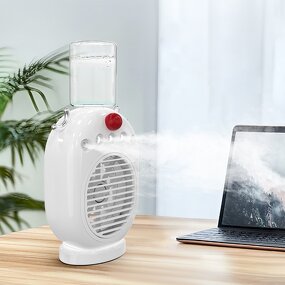 3 in 1 Mini Cooler Fan - USB Water Mist Air Freshener Desktop Humidifier LED