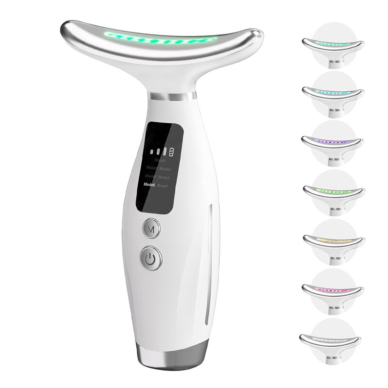 7 in 1 LED Facial Massager - 2025 Trends Neck Face Skin Tightening Lifting Tool