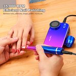 Electric Nail Drill - Colorful High Speed 35000Rpm Professional Manicure Tool