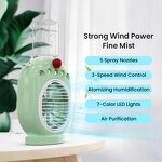 3 in 1 Mini Cooler Fan - USB Water Mist Air Freshener Desktop Humidifier LED