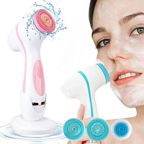 3 in 1 Facial Cleansing Brush - Wholesale Silicone Electric Face Cleaning Brush