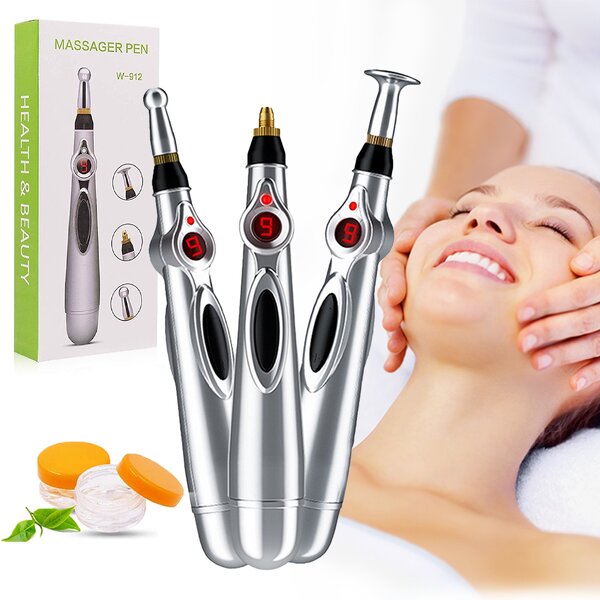3 in 1 Massage Pen - Electric Self Massage Vibration Meridian Energy Pain Relief