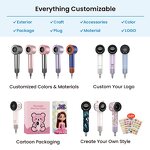 Ionic Pet Hair Dryer - Professional Mini Leafless Negative Ion 110000 Rpm Dryer