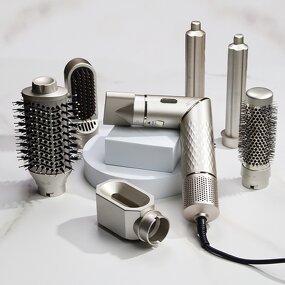 7 in 1 Hot Air Brush - 110000 Rpm Foldable Curling Iron Hair Dryer Set LED