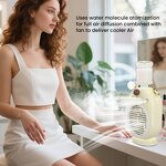 3 in 1 Mini Cooler Fan - USB Water Mist Air Freshener Desktop Humidifier LED