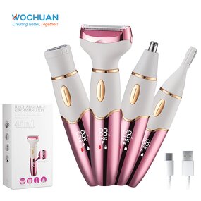 4 in 1 Lady Shaver - Rechargeable Waterproof Body Bikini Hair Trimmer Razor