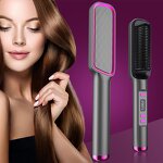 2 in 1 Hair Straightener Brush - Best Automatic Salon Hot Electric Curler Tool