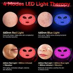 Infrared LED Face Mask - 2025 Most Popular Silicone Red Light Therapy Neck Tool