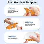 3 in 1 Baby Nail Clipper - Safety Portable Automatic LED Light Trimmer File Tool