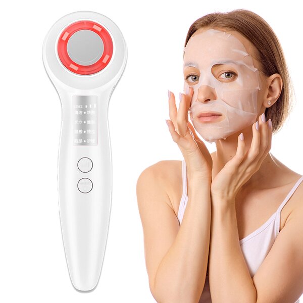 EMS Photon Facial Massager - 4 Modes Blue Red Light Micro Current Rejuvenation Tool