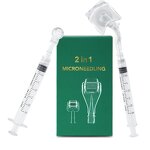 Dermaroller System Manufacturer - 2-in-1 Titanium 1.5mm Needle Syringe for Home Use Face Eye Lip