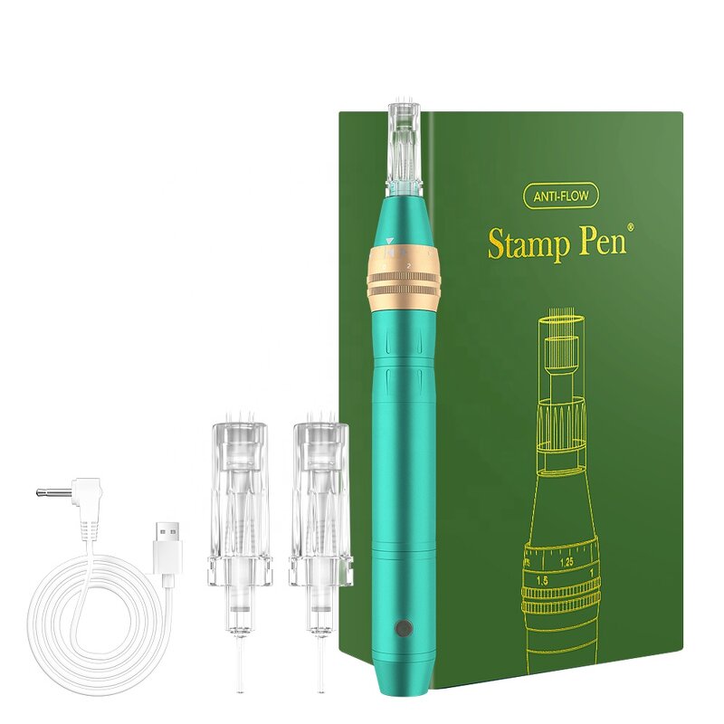 Derma Pen Manufacturer - Anti-Flow Electric Auto Stamp Titanium 2pcs Lithium Battery for Face US
