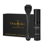 Derma Roller SET Manufacturer - Matte Black 540 Stainless Steel 0.25mm for Beard Hair Growth Serum