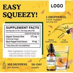 Turmeric Curcumin Drops - Organic Black Pepper Antioxidant Oral Liquid Adults