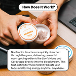 Caffeine Nootropic Pouches - Vigo 200mg Alpha GPC L-Tyrosine Nicotine Substitute