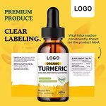 Turmeric Curcumin Drops - Organic Black Pepper Antioxidant Oral Liquid Adults