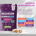 Organic Mushroom Gummies - Vigo Reishi Cordyceps Ashwagandha Lion's Mane Adult