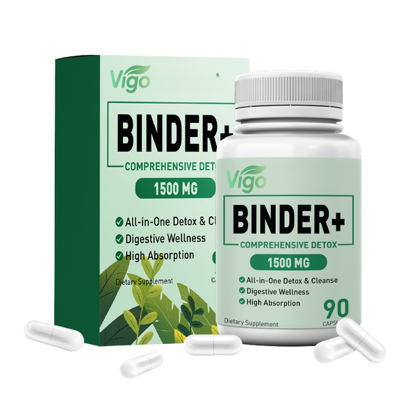 Detox Binder Capsules - Vigo 1500 MG Activated Charcoal Zeolite Liver Gut Cleanse