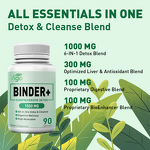 Detox Binder Capsules - Vigo 1500 MG Activated Charcoal Zeolite Liver Gut Cleanse