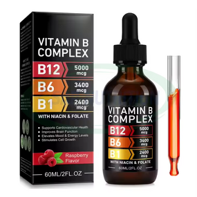 Vitamin B Complex Drops - Private Label Halal Organic Zinc Thyroid Health Women
