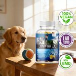 Omega 3 Fish Oil - Natural Dog Softgels Shiny Coat Immunity Overall Wellness